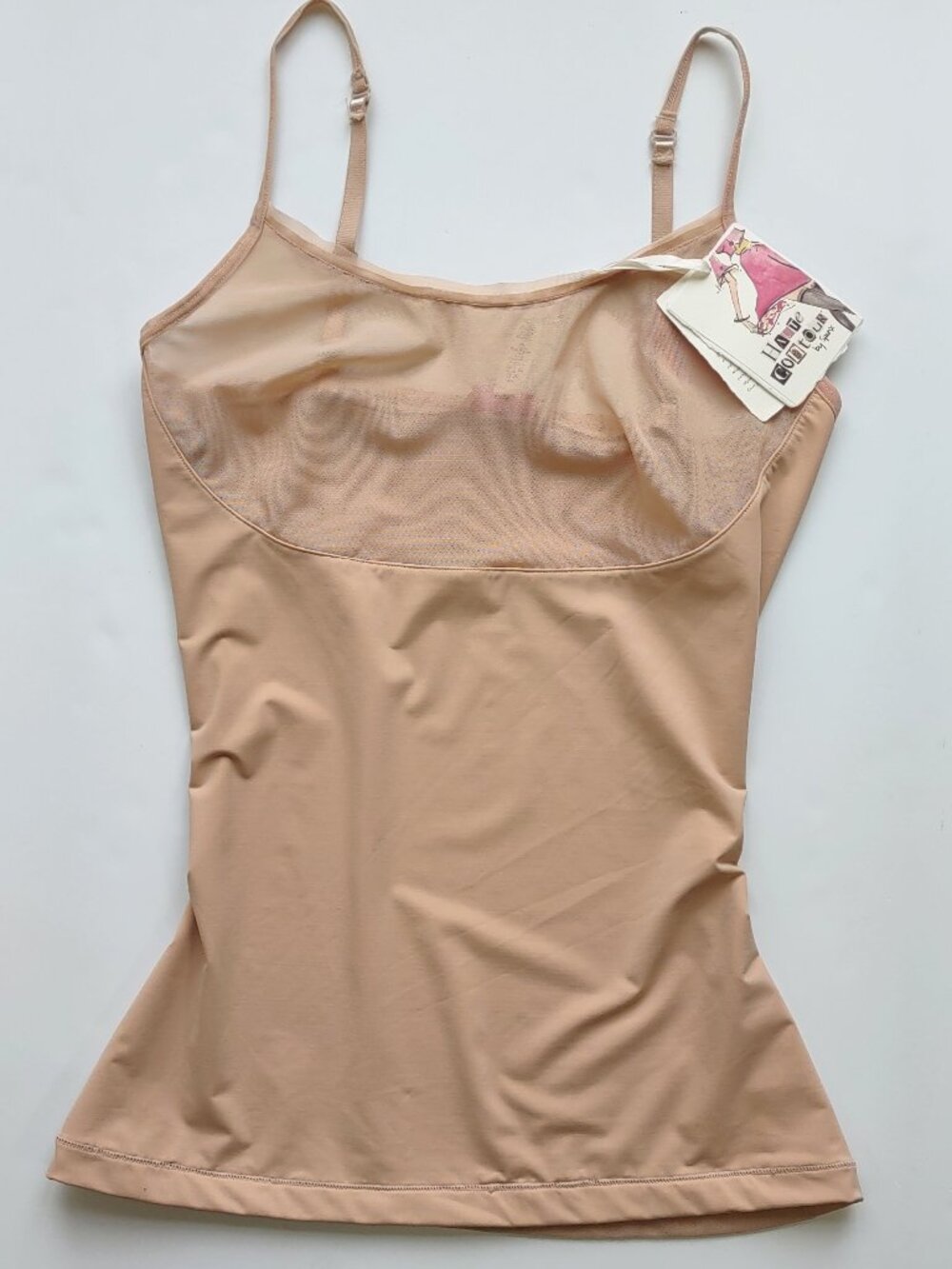NWT SPANX Haute Contour Peek-a-Boo Mesh Camisole Shaping Size Medium Blush Nude